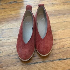 Eileen Fisher Women's Rust Suede Flats